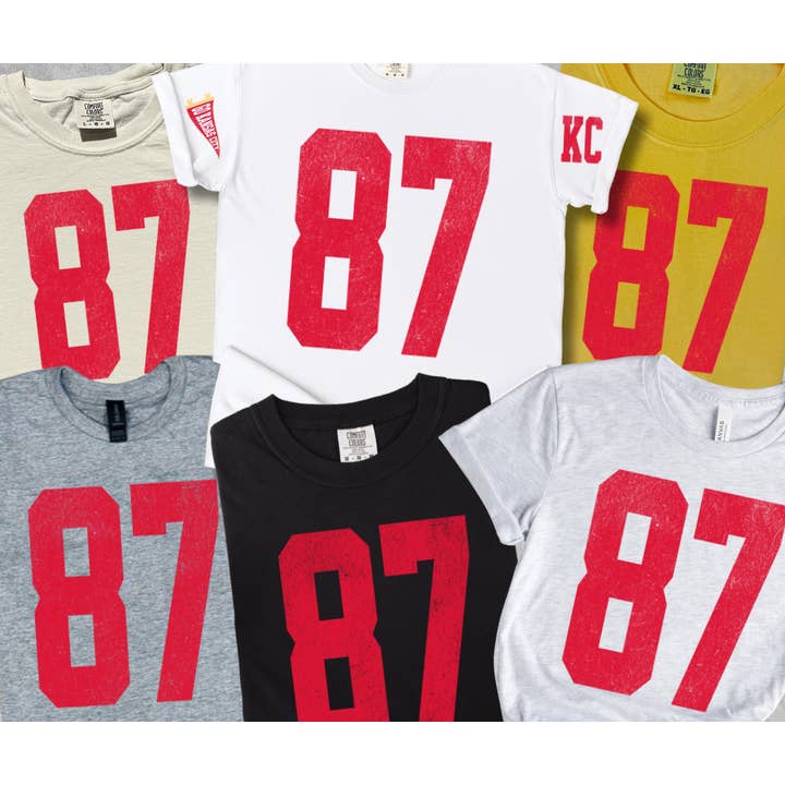 Oversized 87 - KC Pennant Sleeves (Pick Your Tee Color) for wholesale by The Red Rival Wholesale