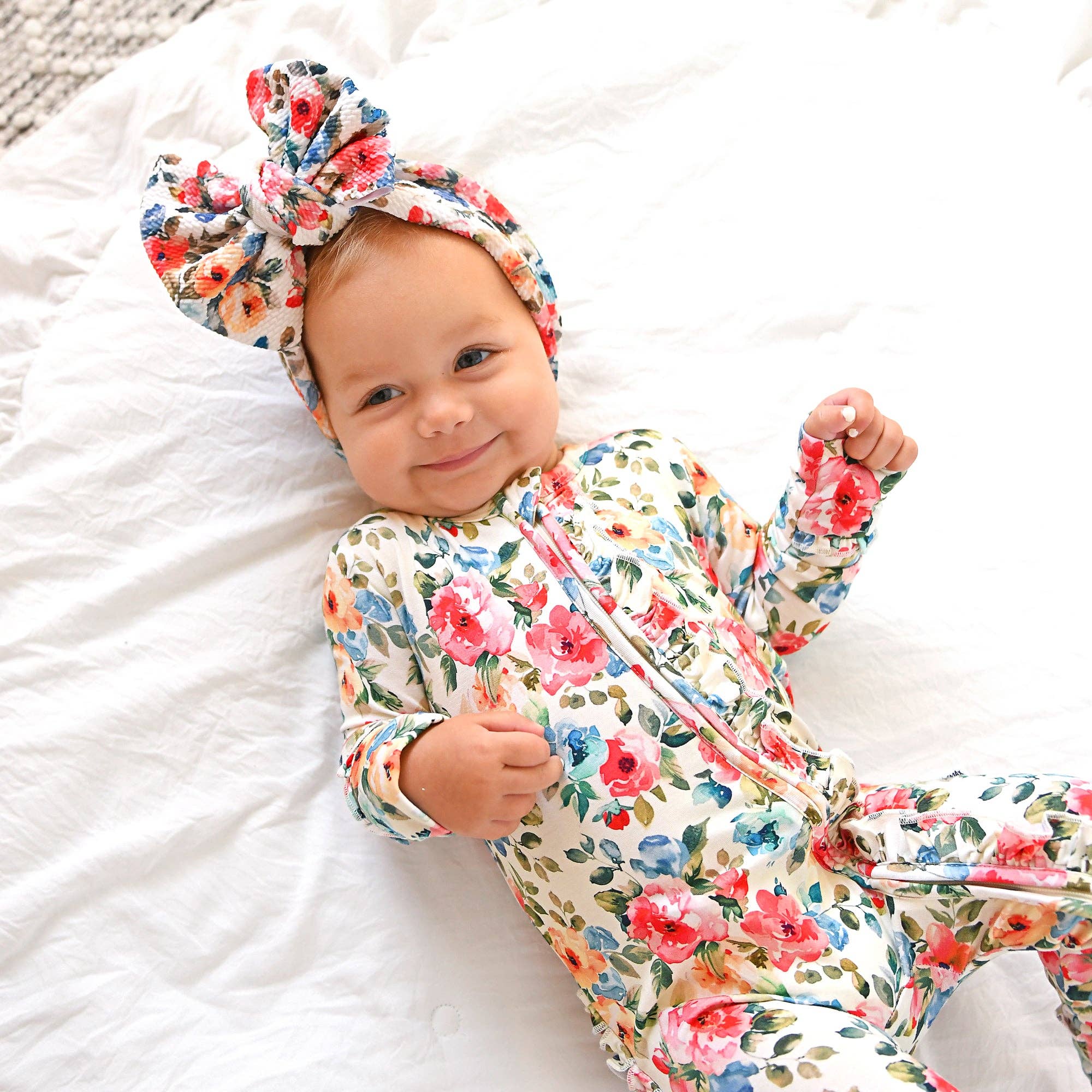 Gigi and Max - Wholesale Jumpsuit - Baby - Nayeli RUFFLE ZIP Bamboo One Piece Floral Baby Clothing4