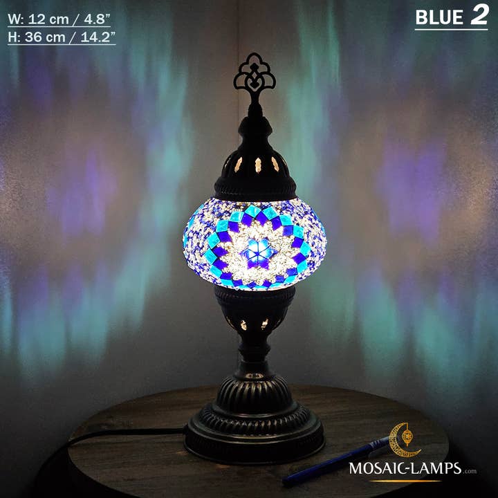 Mosaic Lamps - Wholesale Accent/desk lamp - 10+ Colors - Turkish Mosaic Medium Globe Table Lamp, Handmad2
