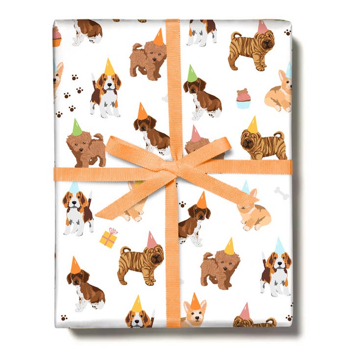 PUPPY BDAY Cute Gift Wrap for Him, Her for wholesale by Central 23 Cards