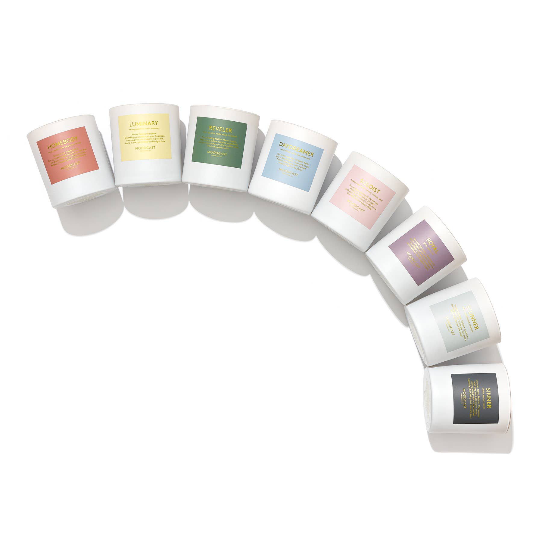 Moodcast Fragrance Co. – Vela em jarro/copo por atacado – Coleção Persona - Velas de 8 oz c/ Testadores - Pack Inicial2