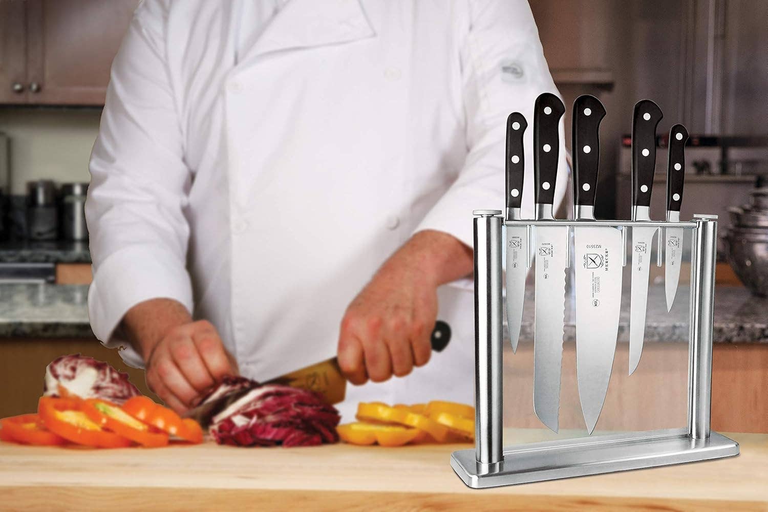 Barfly Mixology Gear & Mercer Culinary - Wholesale Knife Set - Renaissance 6-Piece Forged Knife Block Set, Tempered Glass6