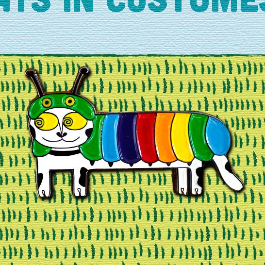 CATerpillar Cat Enamel Pin (Cats in Costumes Series) for wholesale by Over the Mewn