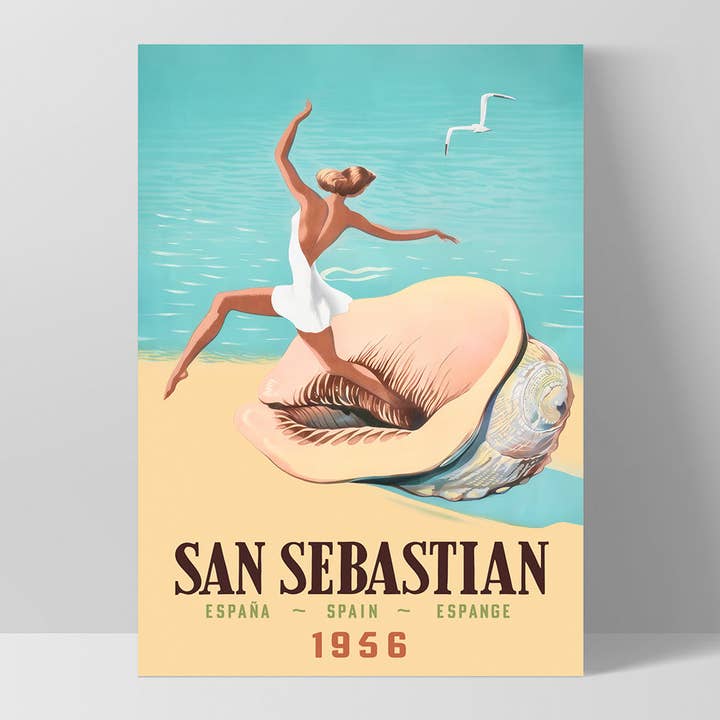 San Sebastian Spain 1956. Vintage Poster Remastered Print and other Purchase Wholesale whereyeast. Free Returns & Net 60 Terms on Faire trending on Faire.