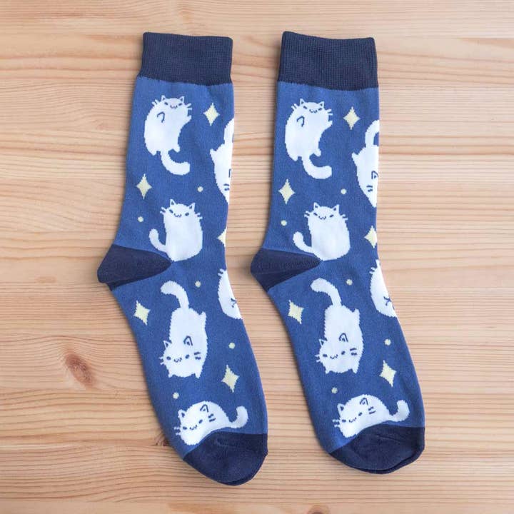 Socks - Starry cats for wholesale by Birdie Tam