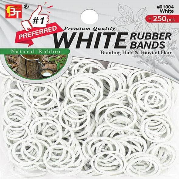 KT Supply – Conjunto de acessórios para cabelo - Mulher por atacado – Elástico de Alta Qualidade 250 Unidades Branco0