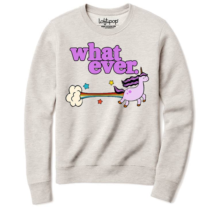 Whatever Funny Unicorn Sweatshirt, Cute Sassy Humorous Gifts for wholesale by Loftipop