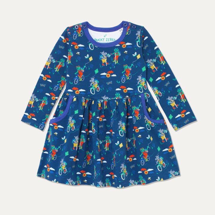 Organic Cotton Yorkshire Moor Skater Dress for wholesale by Ducky Zebra: Sustainable Kids' Clothes
