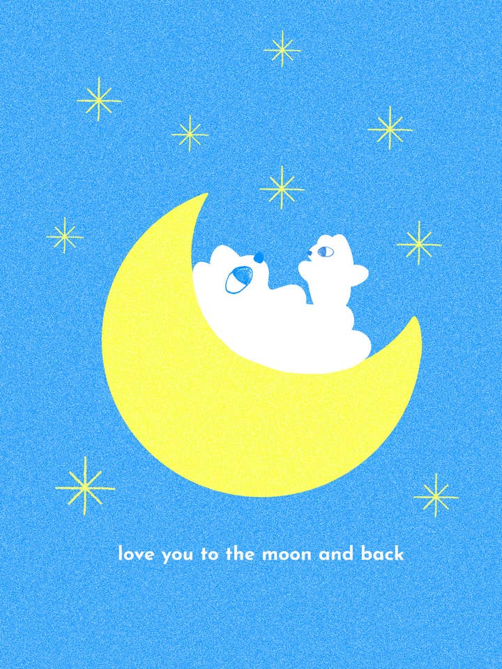 Moon & Back A6 Mother's Day Card, Portrait for wholesale by Beth Mazuryk