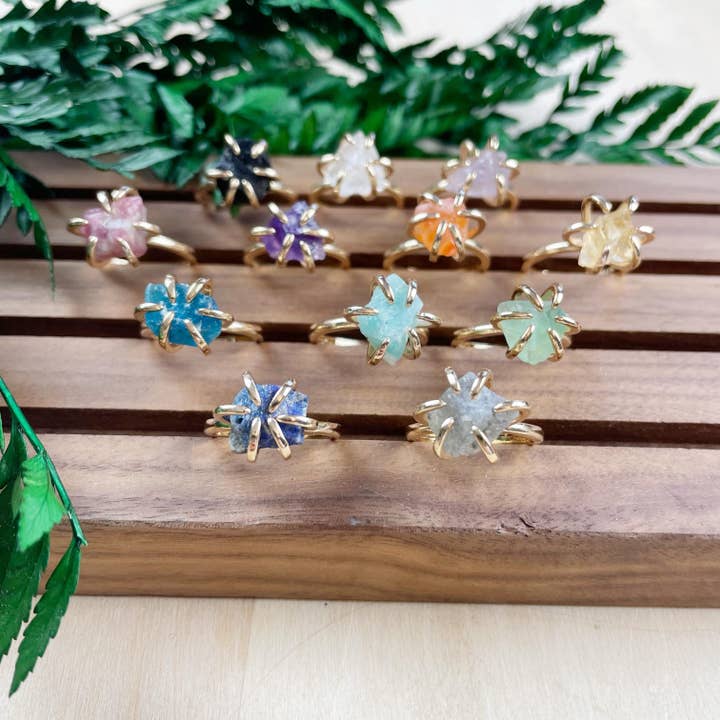 Ewelina Pas Jewelry - Wholesale Single Stone/Solitaire Ring - Gold Rough Nugget Prong Ring12