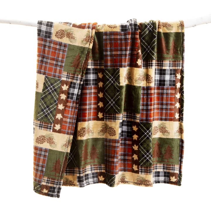 Carstens, Inc. - Wholesale Throw Blanket - Rustic Plaid Heavy Plush Throw1