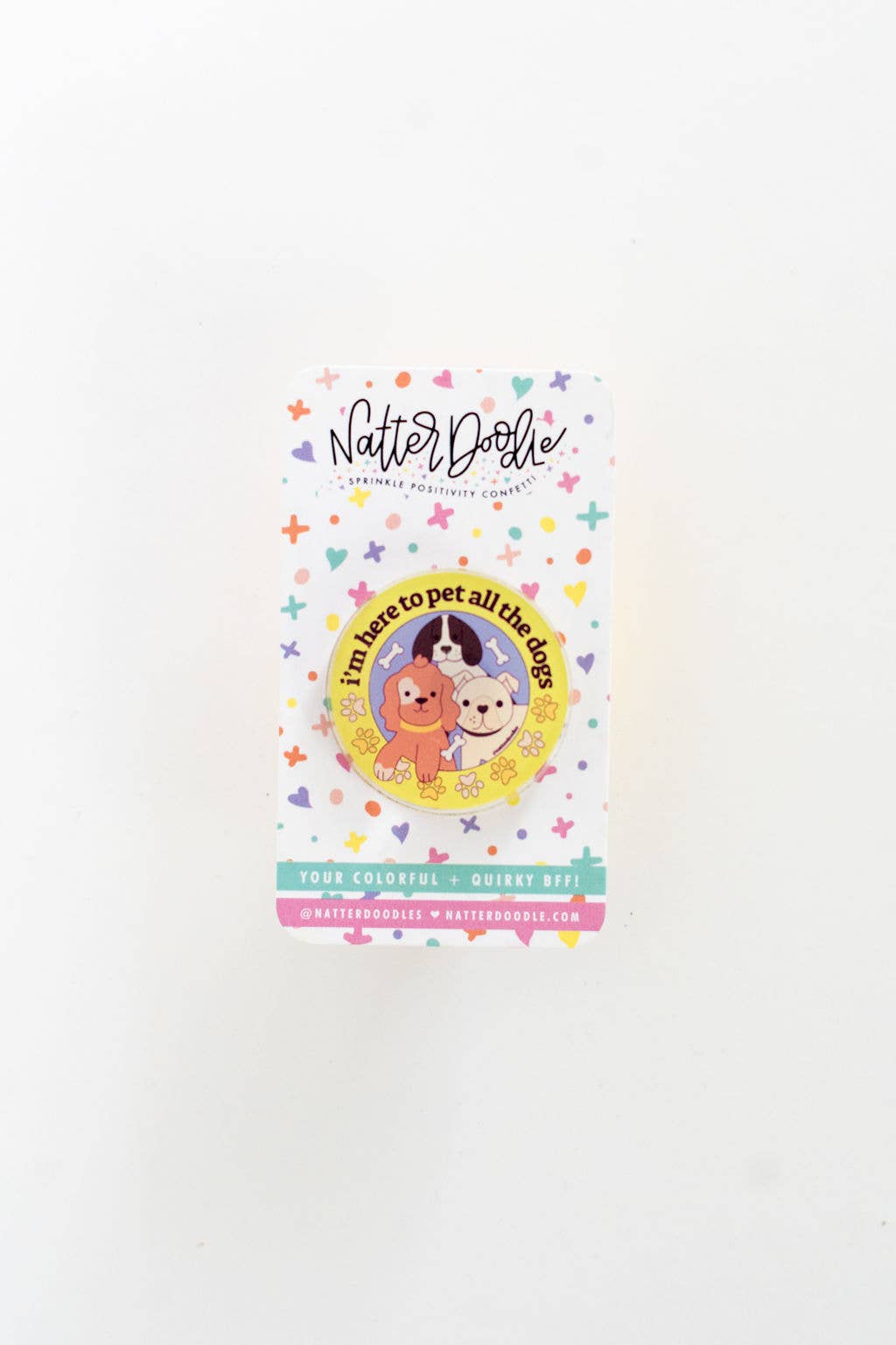 NatterDoodle - Wholesale Lapel Pin/Button - I’m Here to Pet All the Dogs Pin – Cute Dog Lover Gift Funny
