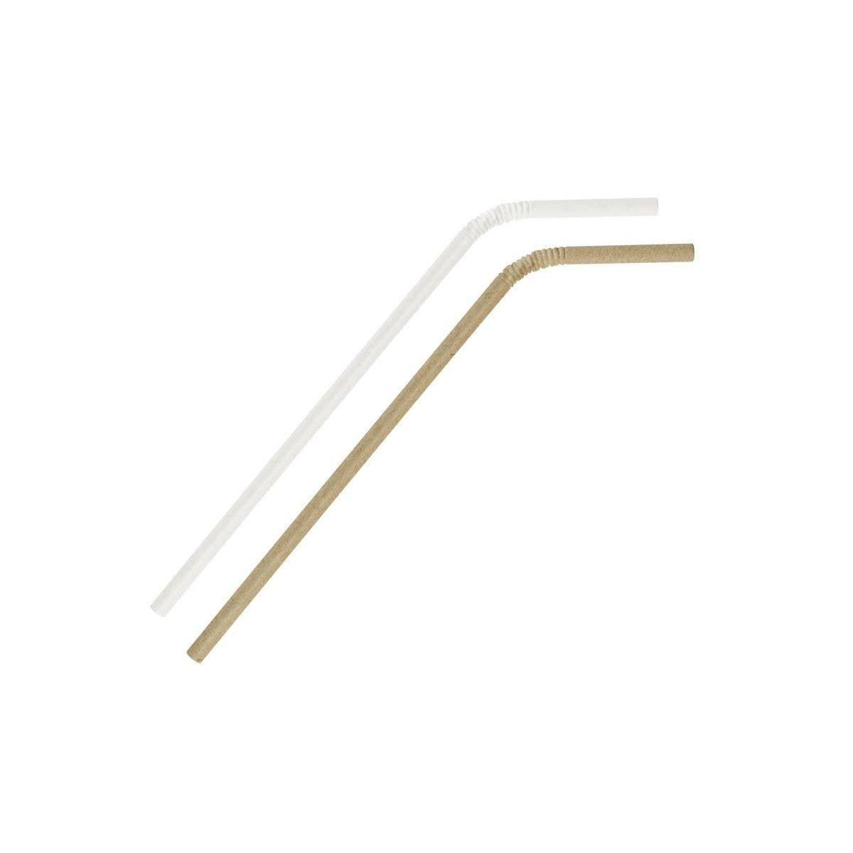 Fackelmann - Wholesale Drinking Straw - Pack of 120 flexible paper straws 23 cm Eco Friendly