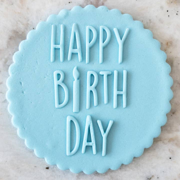 Popup-Prägestempel „Happy Birthday“ in Form von Keksen und Keksen für den Großhandel von Cut Bake Stamp