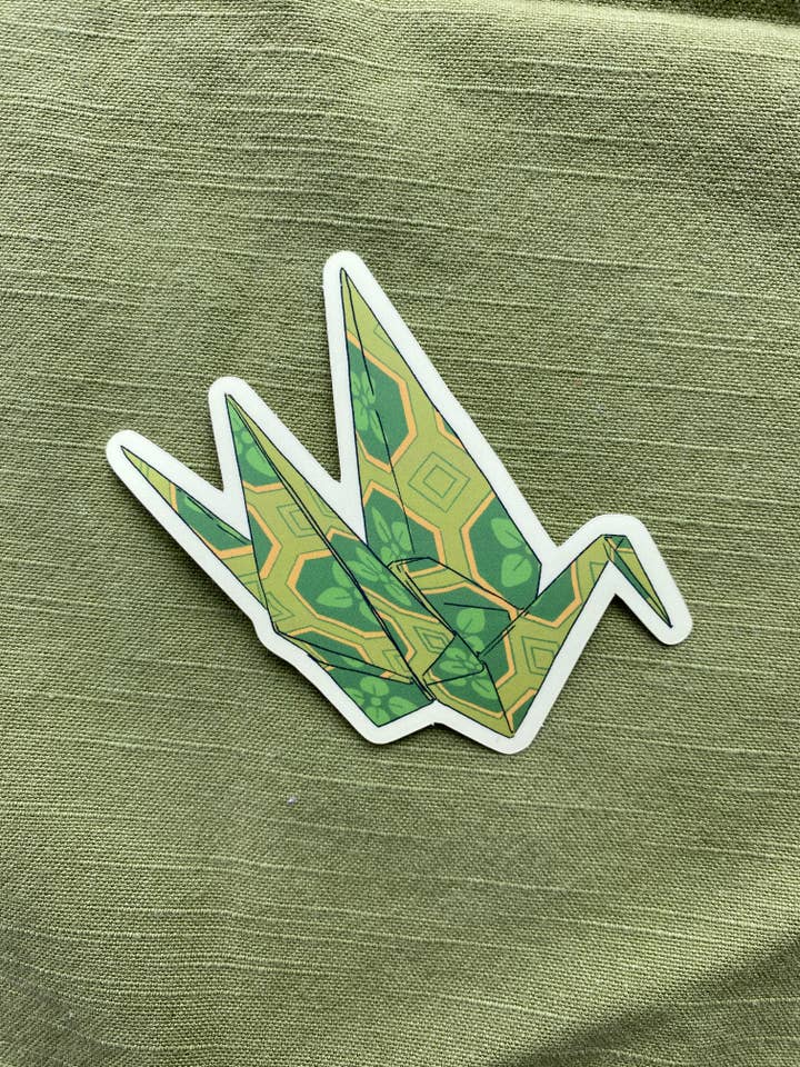 Origami Crane Sticker for wholesale by Field Sparrow Studio