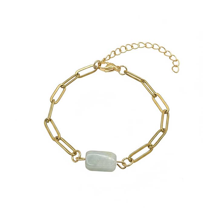 LOUIZ - Wholesale Charm/Dangle Bracelet - LOUIZ Bracelet with Aquamarine stone1
