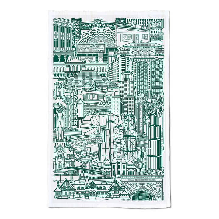 Chicago Architecture Dish Towel for wholesale by Transit Tees