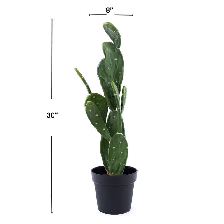 Portofino International Trading, USA - Wholesale Artificial Plant - Faux Prickly Pear Cactus with Plastic Pot 30"9