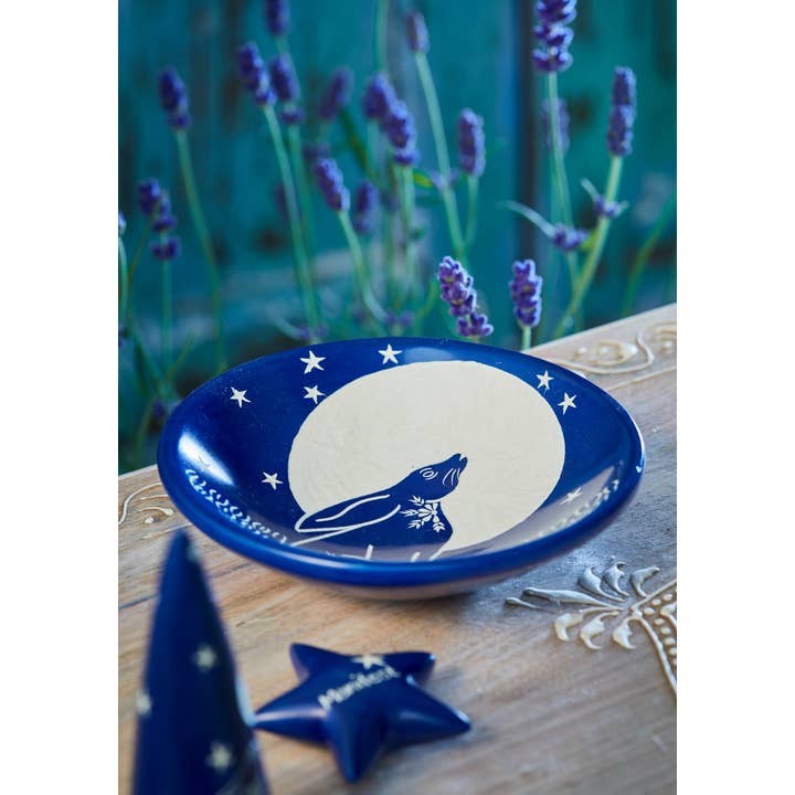 Namaste - Wholesale Jewellery dish - Hare Moon Trinket Dish - Blue2