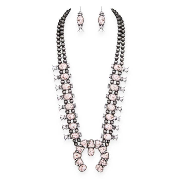 Western Squash Blossom Statement Necklace Set for wholesale by LA Jewelry Plaza