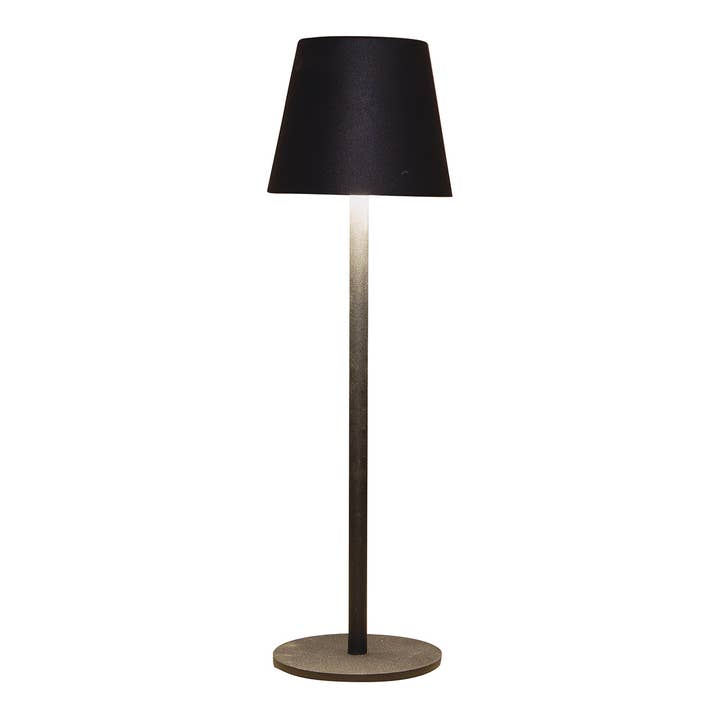 Lampe de table LED, extérieur/intérieur, blanc chaud dimmable avec touche on/off incl. câble USB de 80 cm, en métal noir mat (L/H/P) 9x27x9cm pour la vente par Wurm