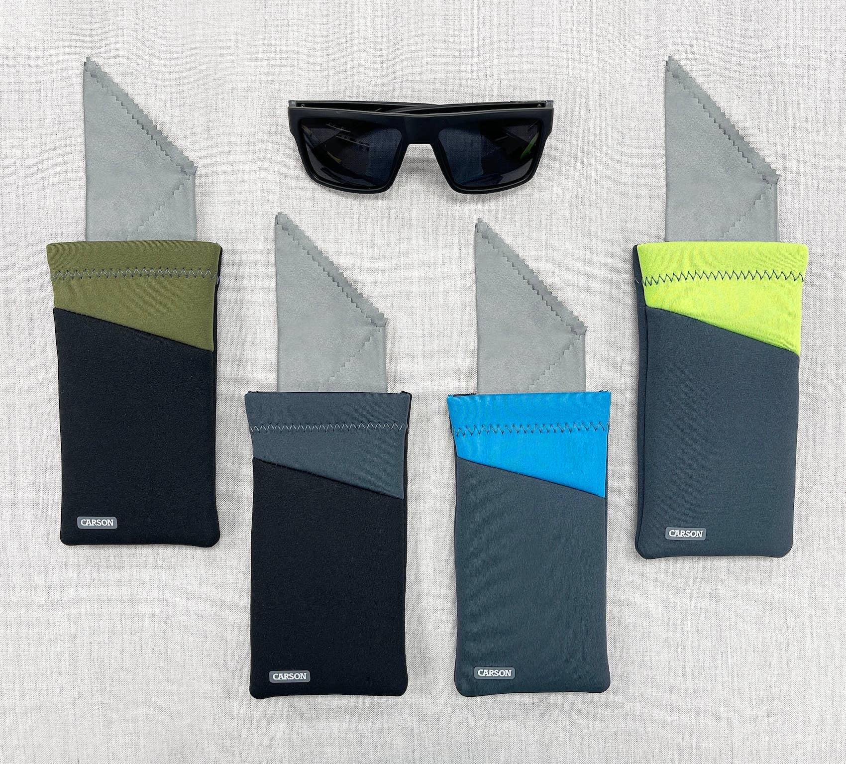 Carson EU - Wholesale Eyewear Cases & Holders - Unisex - Carson Glasses Case, Assorted 5-Pack Neoprene1
