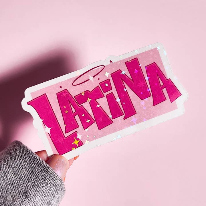 honeysheshome - Wholesale Sticker - Latina Holographic Water Resistant Sticker with Y2K Font0