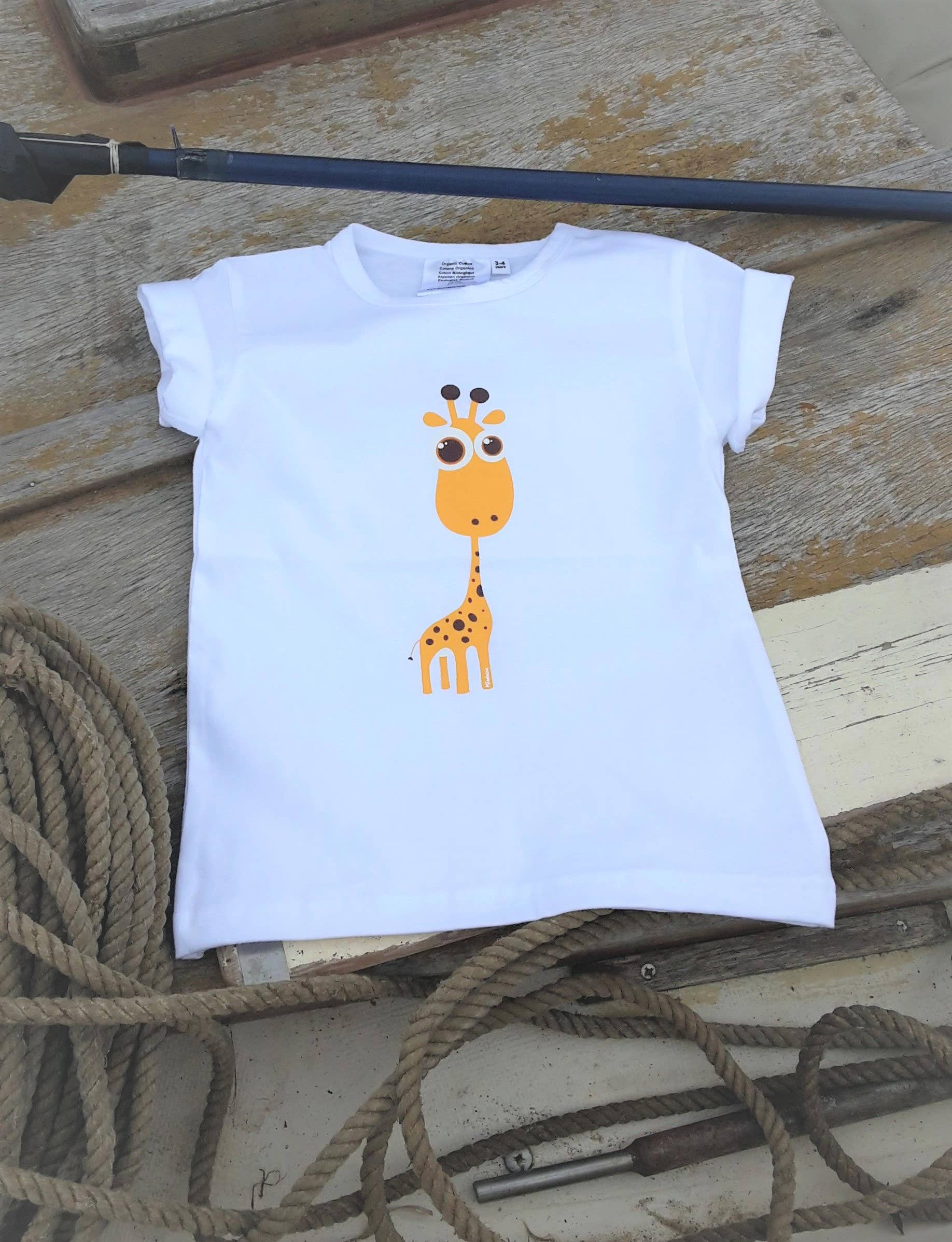 emmis klemmis - Wholesale Screen Printed T-Shirt - Kids - Organic Kids T-shirt Giraffe1