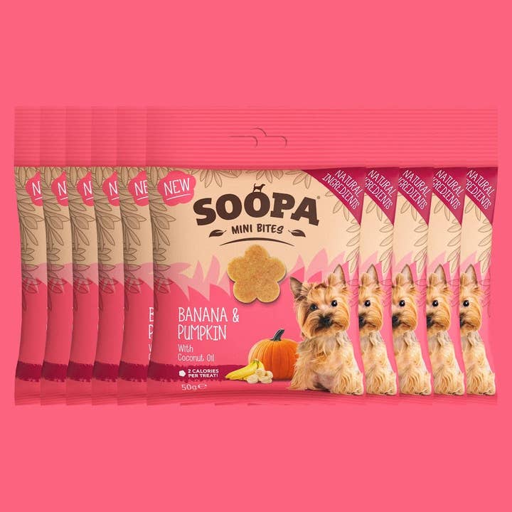 Soopa UK - Wholesale Pet treats – Dog - Mini Breed (Banana & Pumpkin) Dog Treats1