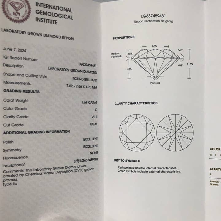 Lifetime Jewelers – Brincos de pino por atacado – Brincos Solitários com 3 Ct de Diamante Cultivado em Laboratório, Corte Brilhante Redondo, em Ouro 14k