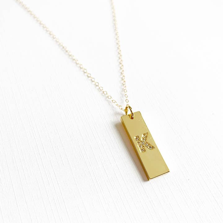 True by Kristy Jewelry - Wholesale Pendant/Charm Necklace - Initial Tag Personalized Necklace Gold Filled