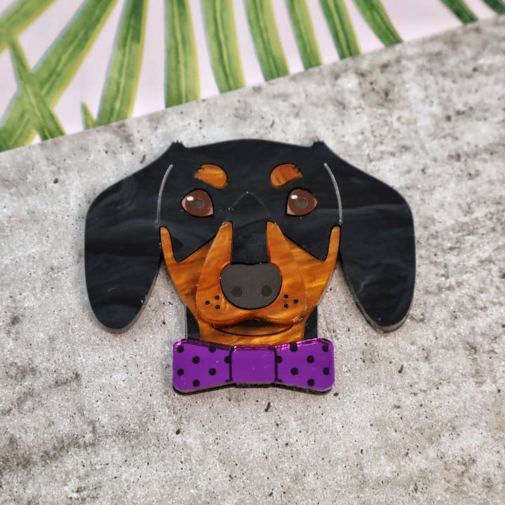 Foxx & Ginger Jewellery - Venta al por mayor Pendientes de botón/aretes de poste - Pendientes Pickle the Dachshund