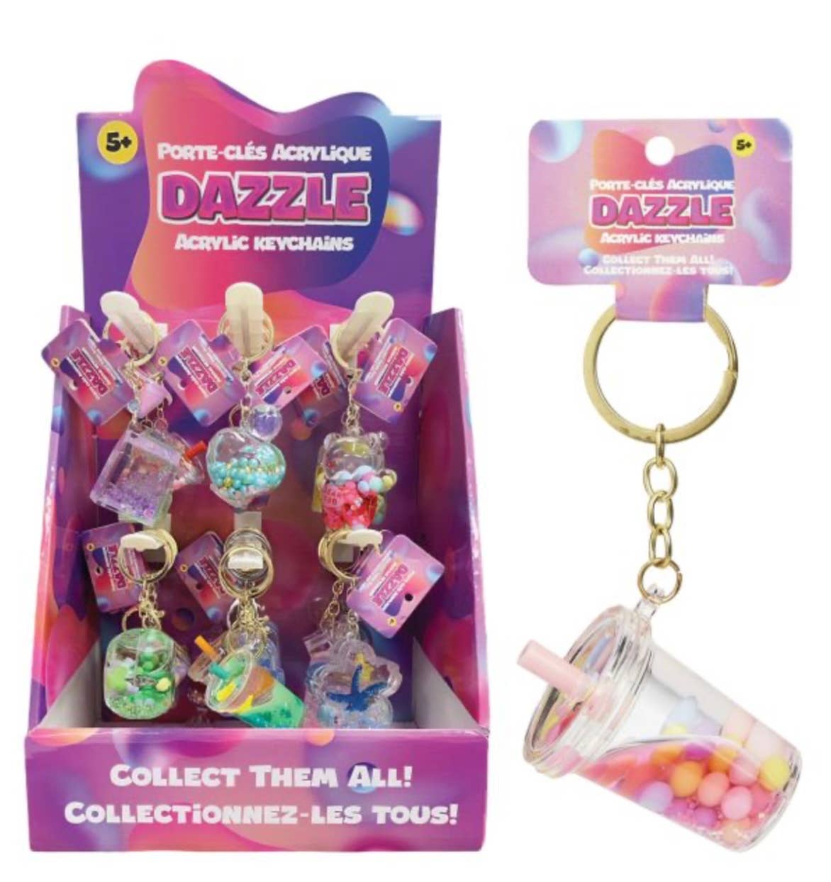 Handee Products - Wholesale Keychain – Child - Dazzle Acrylic Floating Liquid Keychains - Assorted Styles