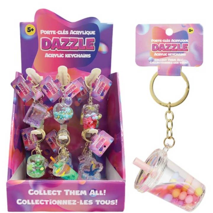Llaveros líquidos flotantes de acrílico Dazzle, varios estilos para venta al por mayor de Handee Products
