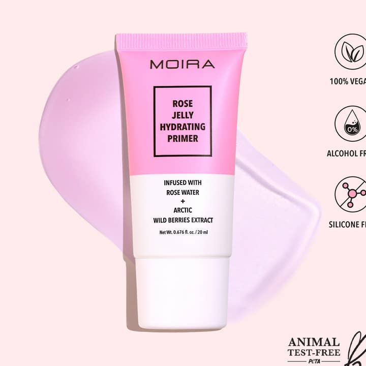 Primer viso completo (004, primer idratante alla gelatina di rosa) per la vendita all'ingrosso da parte di Moira Cosmetics