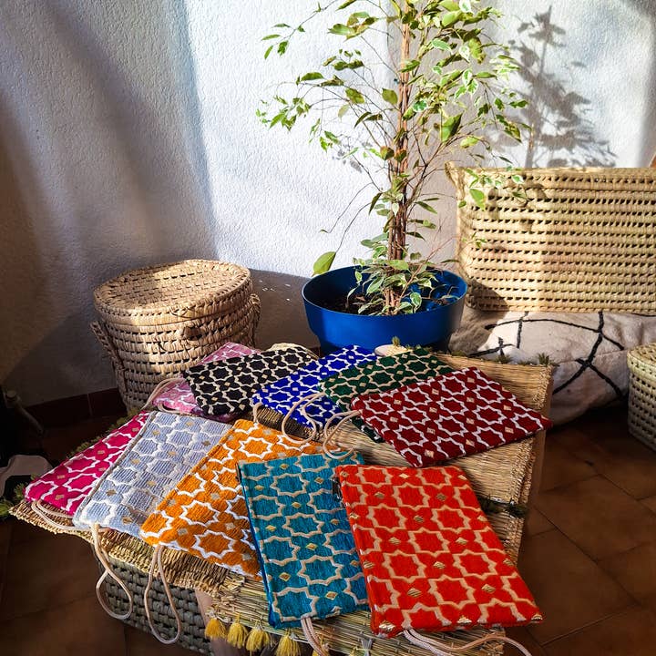 Marokkaanse brokaatfluwelen ritstas – 10 tinten voor wholesale door LeBazare