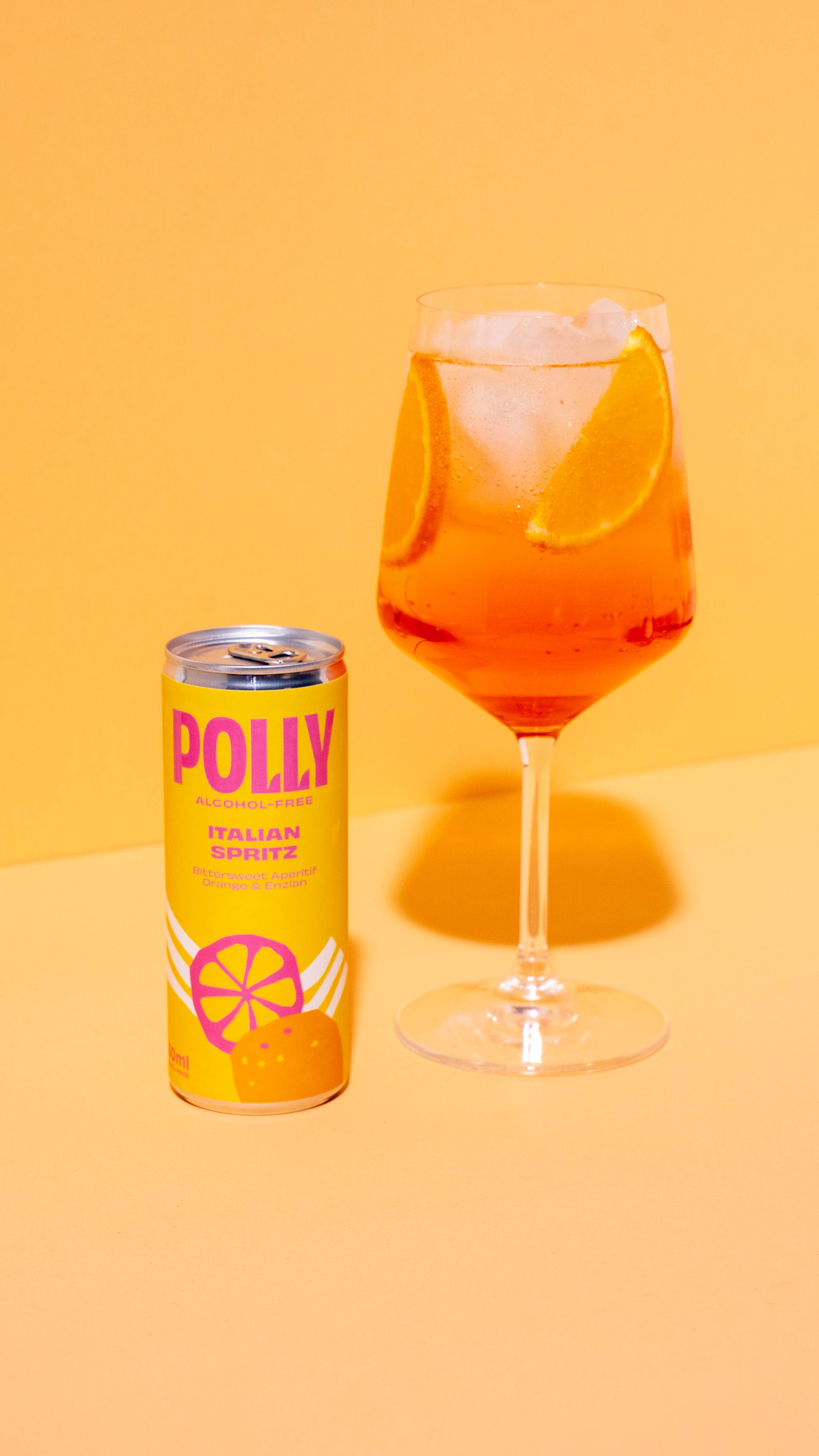 POLLY – Engroshandel Alkoholfri aperitif – POLLY alkohol-fri italiensk Spritz 24x250 ml inkl. €0,25 pant1