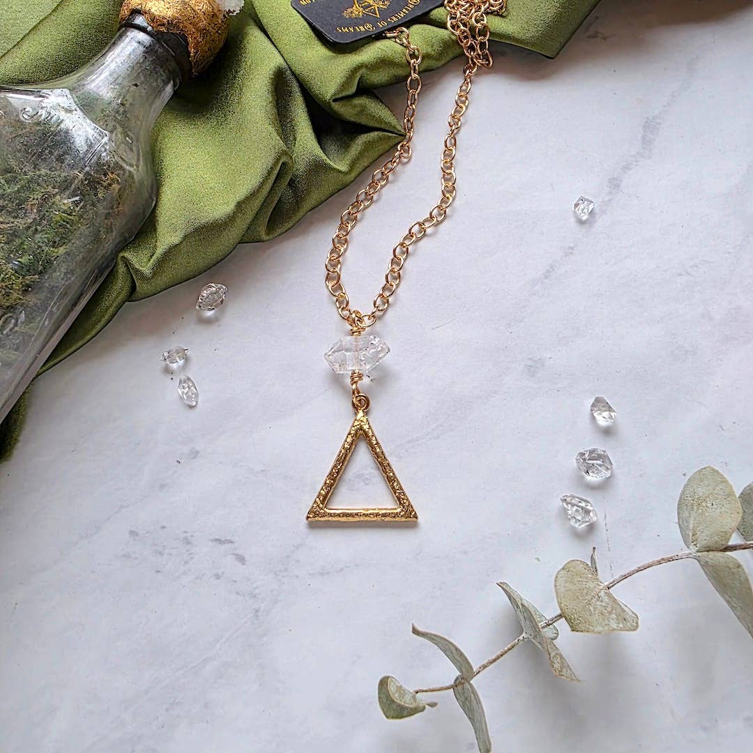 Dreamers of Dreams - Wholesale Pendant/Charm Necklace - Gold Alchemy Element Necklaces Fire, Water, Air, Earth0