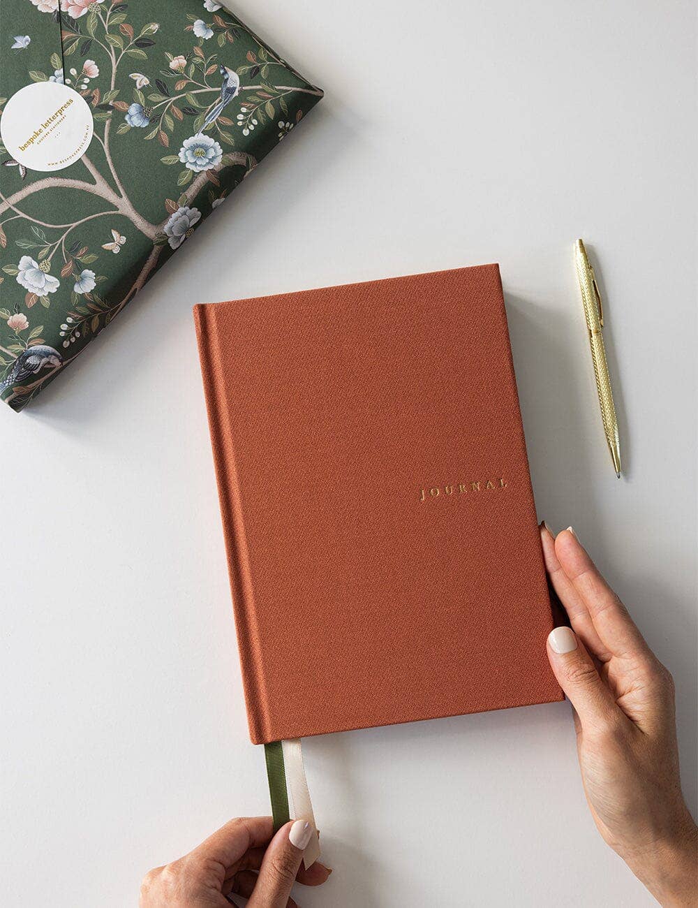 Bespoke Letterpress - Wholesale Dagboek/agenda - Linnen gebonden dagboek - Gebakken klei (Leeg dagboek)5