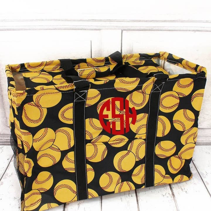 Wholesale Accessory Market - Wholesale Basket - NGIL Softball Collapsible Double Haul-It-All Basket with Mesh Pockets and Lid0