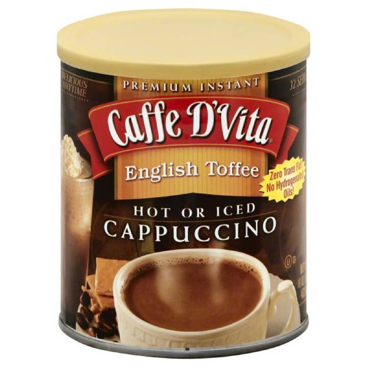 KeHE Distributors, LLC - Wholesale Ground Coffee - Caffe D Vita English Toffee Premium Instant Cappuccino, 16 Oz (Pack of 6)