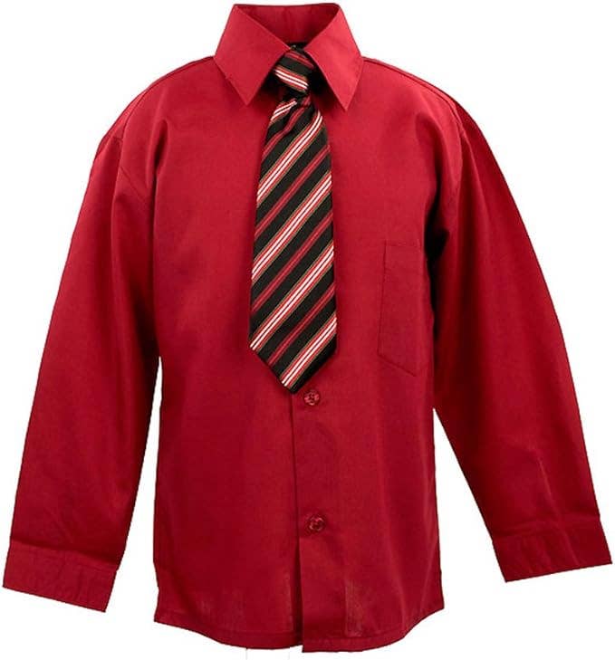 iGirlDress - Wholesale Top & Pant Set - Kids - Mystery Box – Boys’ Solid Dress Shirt & Tie Set (20 Pieces) 3