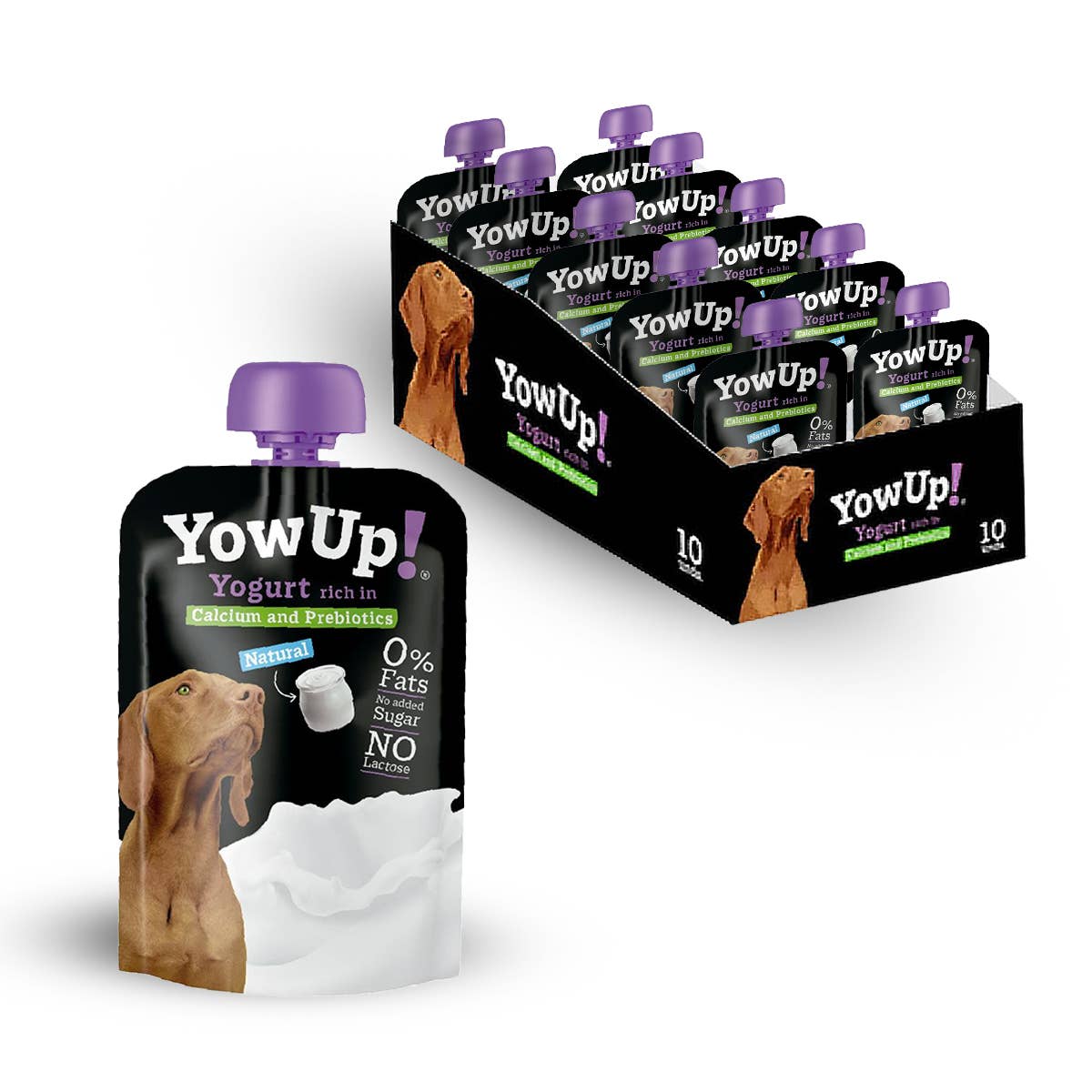 B&W Werbeartikel GmbH - Doggyroller - Venta al por mayor Chuches - Perros - Yogur natural YowUp para perros (paquete de 10) - Prebióticos1
