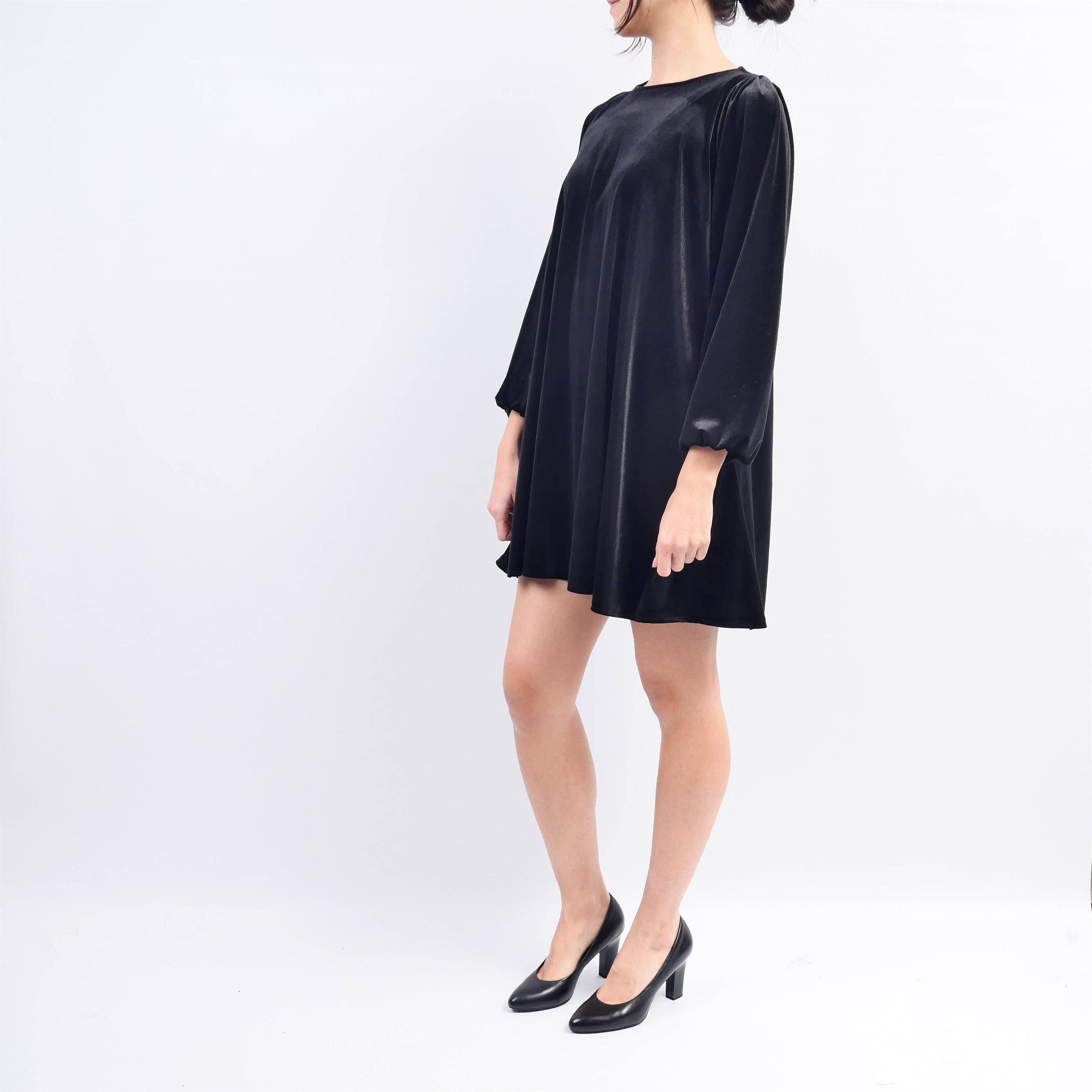 Cecile Wang – Großhandel Kleid – Damen – Kurzes Samtkleid mit langen Ärmeln TDM57822-34