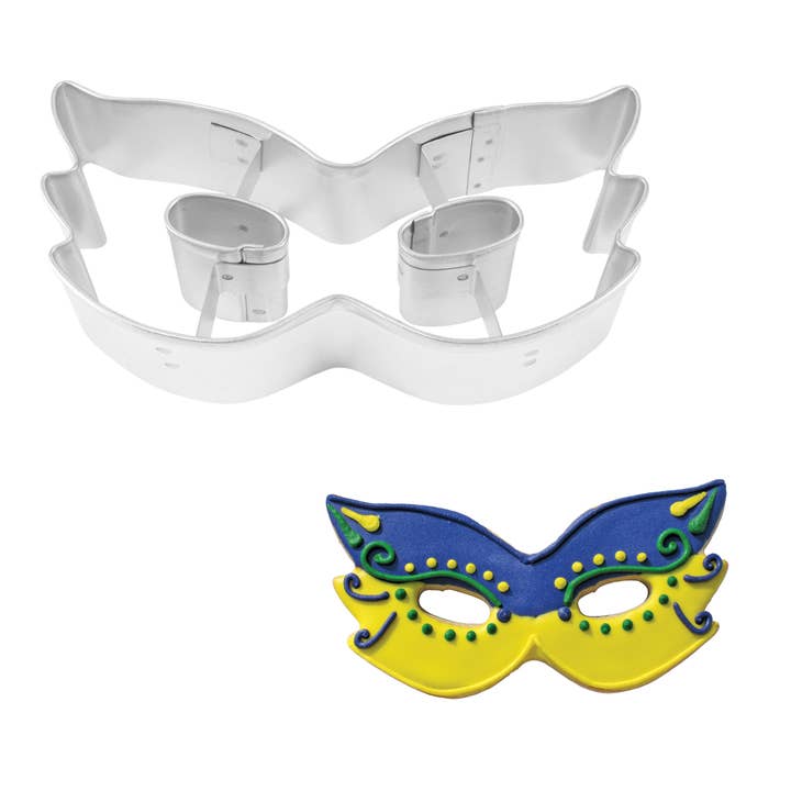 Mardi Gras Mask Cookie Cutter (4") for wholesale by R&M International
