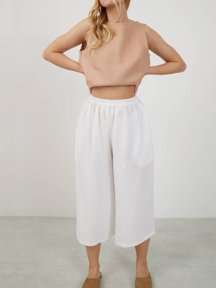 Jayden linned culottes for engroshandel hos Love and Confuse