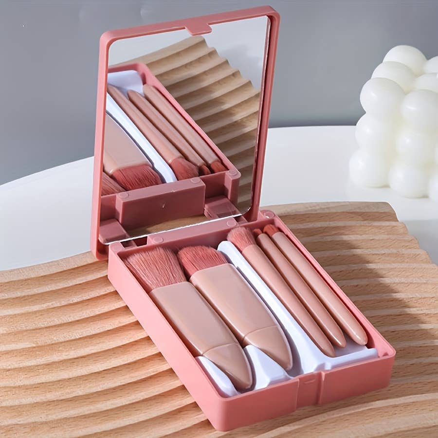 Shop Celino - Wholesale Make-upkwastenset - 5-delige mini reis make-up kwastenset met spiegel en etui5