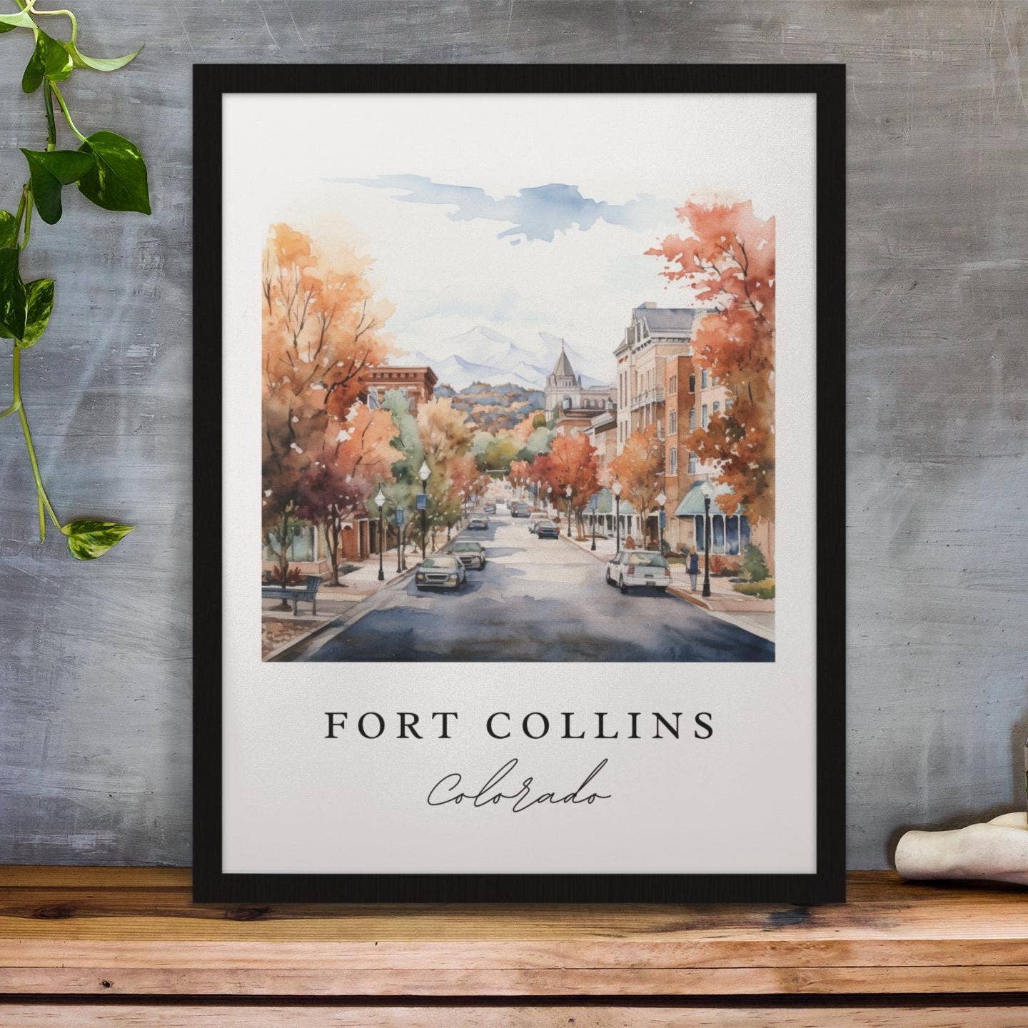 Premium Travel Art - Wholesale Art Print - Fort Collins CO wall art - Colorado, Fort Collins poster print, Fort Collins Wedding gift, Birthday present, Custom Text, Perfect Gift0