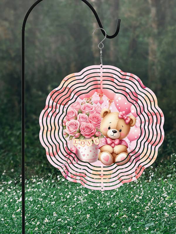 Valentine's Day Gift Teddy Love Hearts Wind Spinner for wholesale by Cali Boutique Wholesale