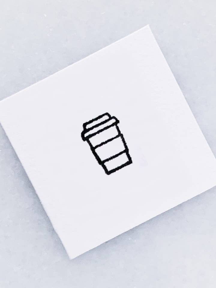 Latte Rubber Stamp • Small Coffee Stamp for Calendars and Planners for wholesale by Papergram